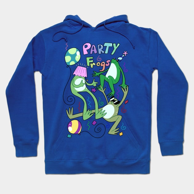 Party Frogs Hoodie by saradaboru